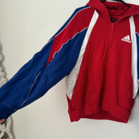 Adidas multicolor zip up logo hoodie - Picture 2 of 6